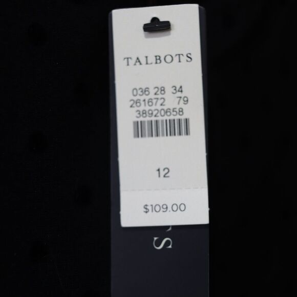 Talbots Vintage Y2K Black Polka Dot Career Sheath Dress NWT 12 - Picture 12 of 15